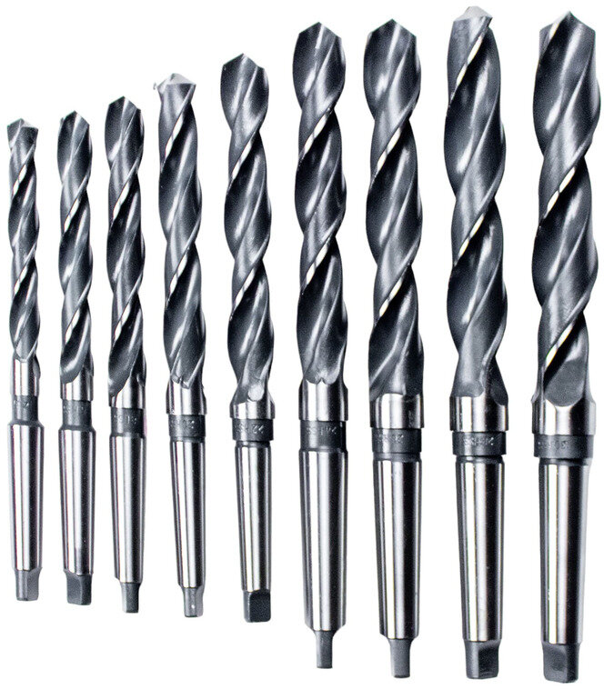 9-delt HSS konisk boresæt med valsede gevind DIN345 MK2 og MK3 bor MW Tools 9-delt HSS konisk boresæt med valsede gevind DIN345 MK2 og MK3 bor MW Tools