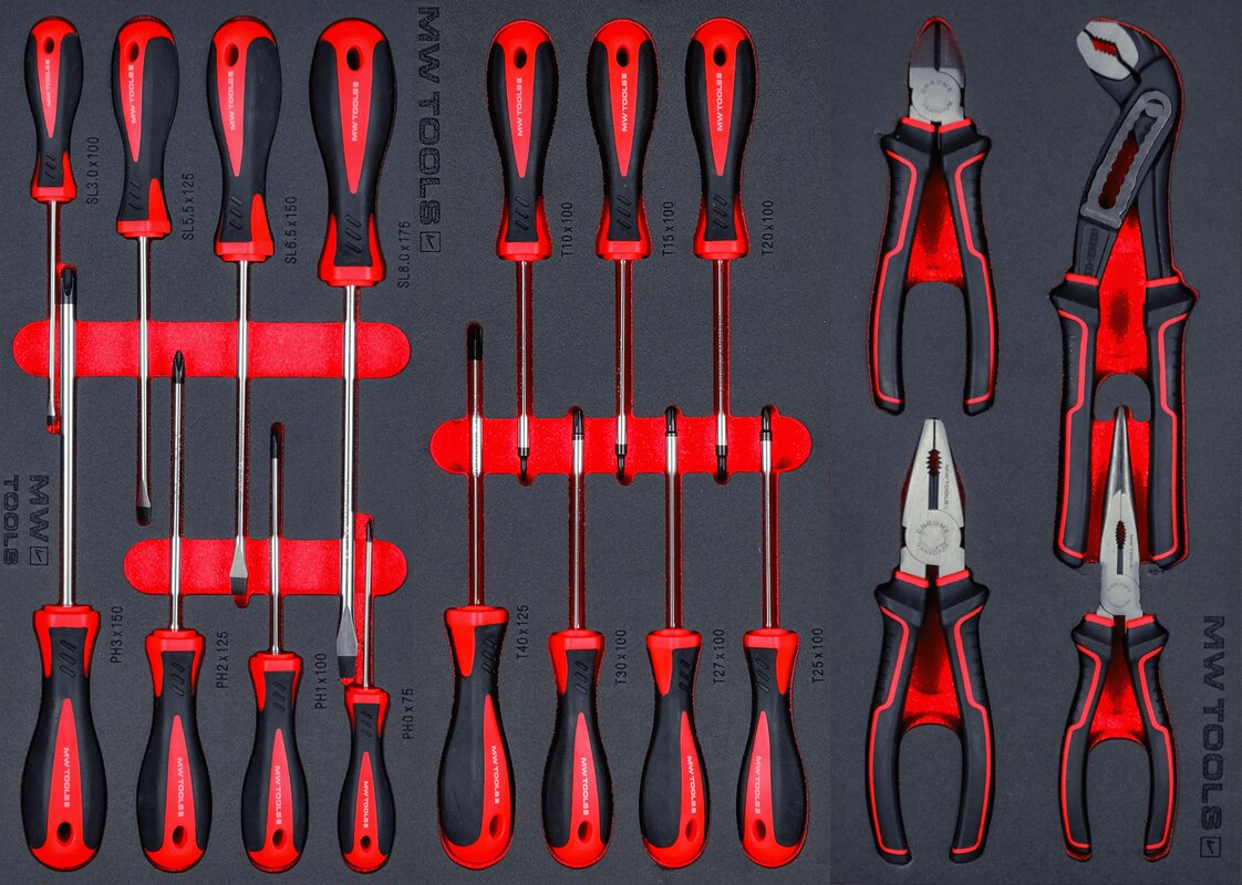 Fyldt værktøjsvogn STARTER 212-dele MW Tools Fyldt værktøjsvogn STARTER 212-dele MW Tools