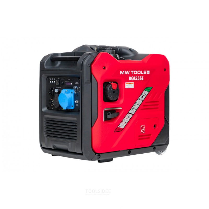 Geluidsarme benzine inverter generator 5,5 kW 230 V, met elektrische start en ATS contact. MW Tools Geluidsarme benzine inverter generator 5,5 kW 230 V, met elektrische start en ATS contact. MW Tools