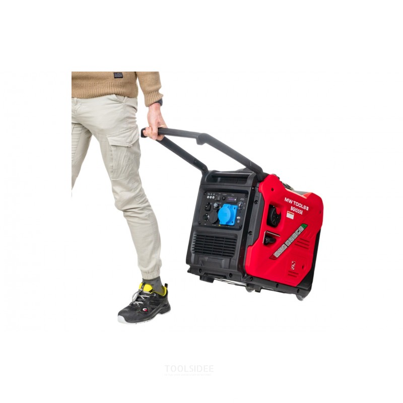 Geluidsarme benzine inverter generator 5,5 kW 230 V, met elektrische start en ATS contact. MW Tools Geluidsarme benzine inverter generator 5,5 kW 230 V, met elektrische start en ATS contact. MW Tools