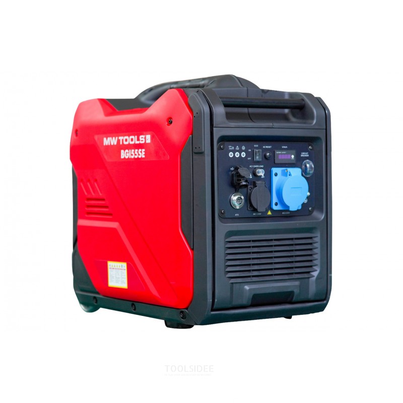 Geluidsarme benzine inverter generator 5,5 kW 230 V, met elektrische start en ATS contact. MW Tools Geluidsarme benzine inverter generator 5,5 kW 230 V, met elektrische start en ATS contact. MW Tools