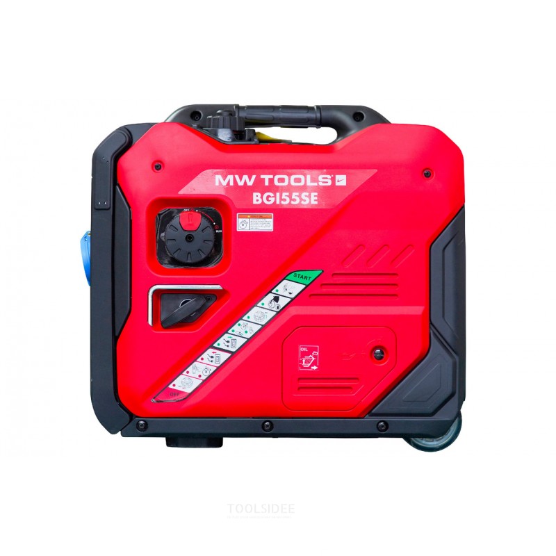 Geluidsarme benzine inverter generator 5,5 kW 230 V, met elektrische start en ATS contact. MW Tools Geluidsarme benzine inverter generator 5,5 kW 230 V, met elektrische start en ATS contact. MW Tools