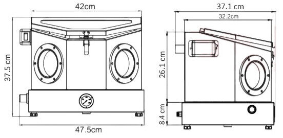 Mini cabine de sablage de table modèle 35 L idéale pour les petites pièces MW Tools