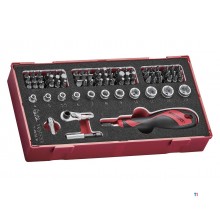 Bits- og topnøglesæt Skum 1 bakke 1/4" flad - ROB - PZ - PH - TPX - TX - GR 78 dele Teng Tools