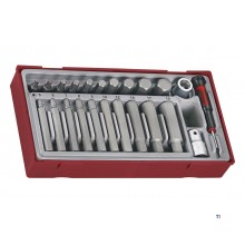Bitsæt sekskant TT1 bakke 1/2" 40-75mm L 5-19mm 23 dele Teng Tools