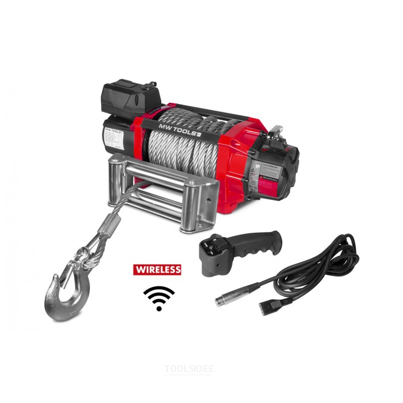 12V spil, 8164 kg, 22 m stålkabel, trådløs fjernbetjening, MW Tools 12V spil, 8164 kg, 22 m stålkabel, trådløs fjernbetjening, MW Tools