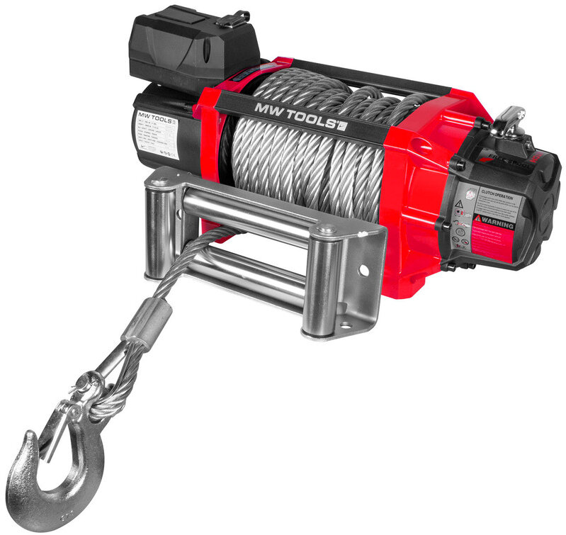 12V spil, 8164 kg, 22 m stålkabel, trådløs fjernbetjening, MW Tools