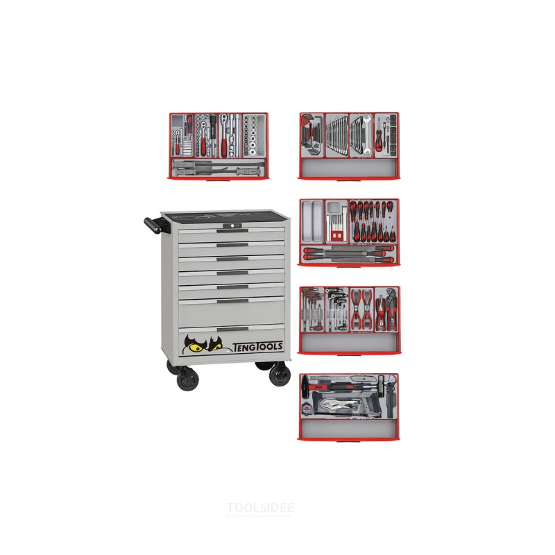 Werkzeugwagen silber Mini Master Set 7 Schubladen Teng Tools