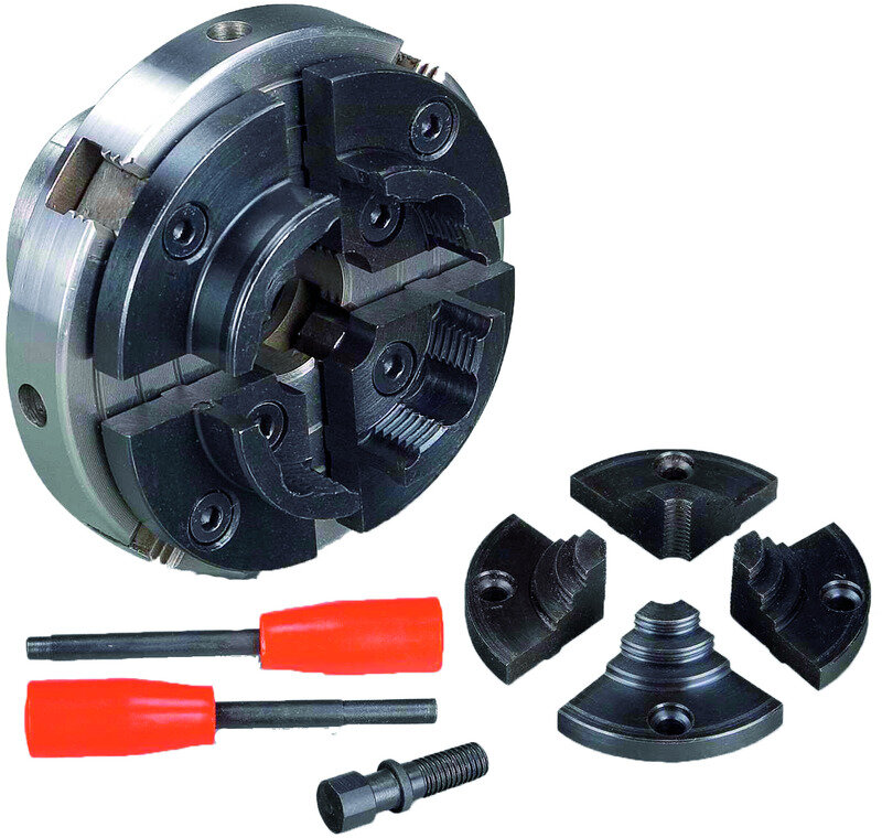 Pakke tredreiebenk 306x900mm + 4-kjevs chuck dia. 100mm + 8 stk. dreieverktøy + chuck + chuckhale Holzstar