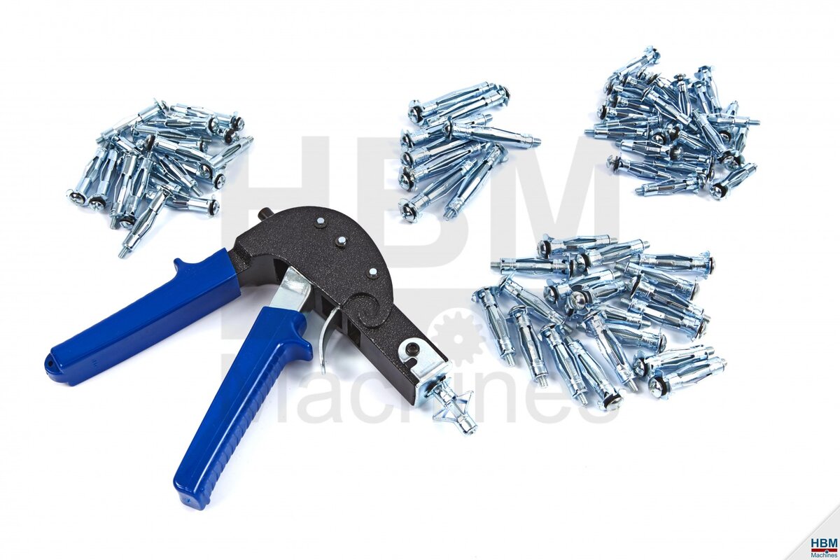 HBM 72-teiliges Hohlwanddübel-Set, Dübelset inkl. Montagezange