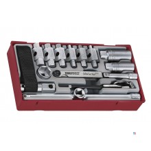 Olieservicesæt TT1 bakke 3/8" 5-19mm 16 dele Teng Tools