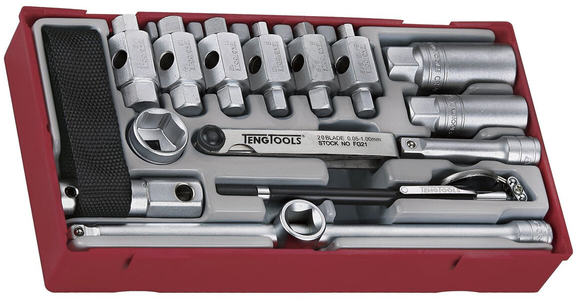 Olieservicesæt TT1 bakke 3/8" 5-19mm 16 dele Teng Tools