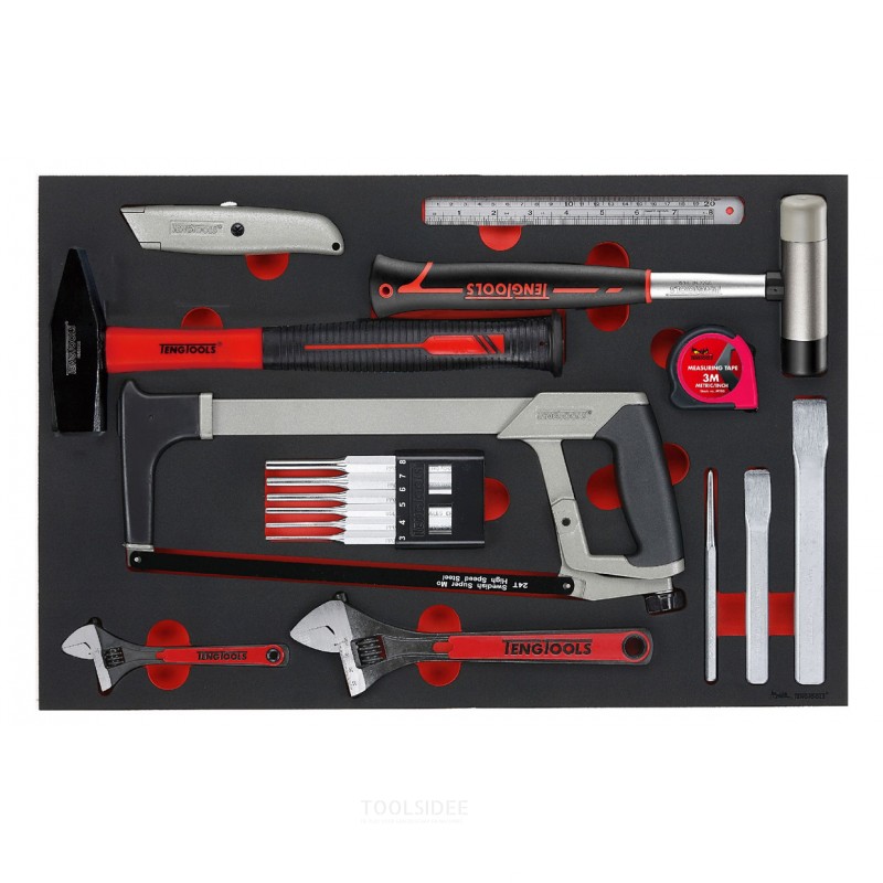 Basisværktøjssæt Skum 4x4 bakke 12 dele Teng Tools