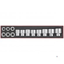 Doppenset AF TTX4 tray 3/4" van 7/8" tot 17/8"12 kant 14 delig Teng Tools