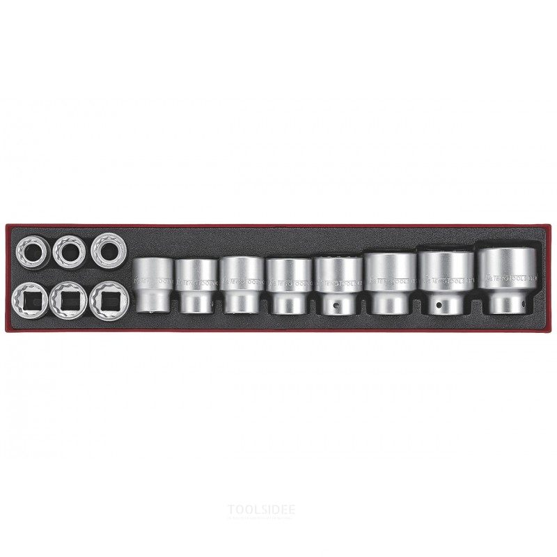 Doppenset AF TTX4 tray 3/4" van 7/8" tot 17/8"12 kant 14 delig Teng Tools