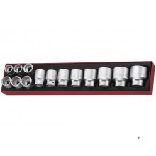 Doppenset AF TTX4 tray 3/4" van 7/8" tot 17/8"12 kant 14 delig Teng Tools