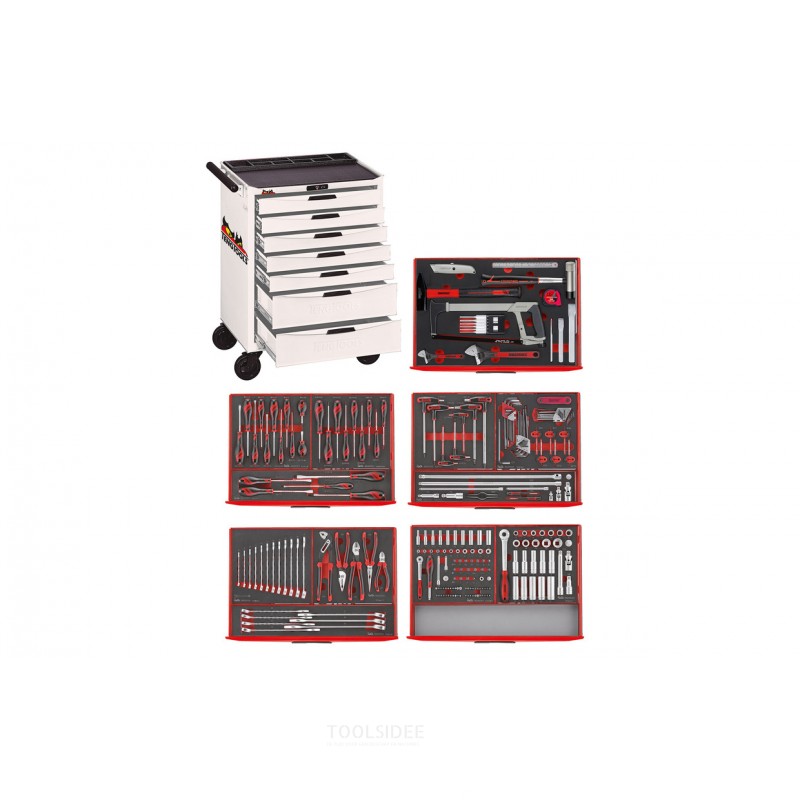 Værktøjsvogn hvid 7 skuffer 240 dele Teng Tools Værktøjsvogn hvid 7 skuffer 240 dele Teng Tools