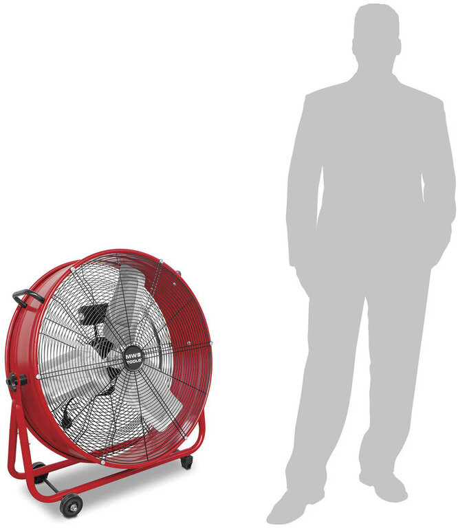 Mobiler kippbarer Industrieventilator - leistungsstarker Luftumwälzer Ø600 mm 230W 230V MW Tools