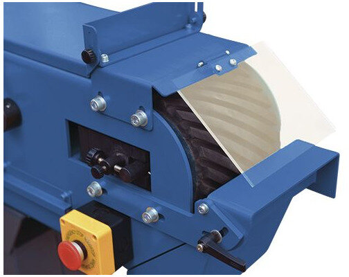 Metallbandschleifer 150x2000 mm 18-36 m/s 3/4 kW 400V Motorbremse Not-Aus Antriebsrad 240 mm 2 Geschwindigkeiten Metallkraft