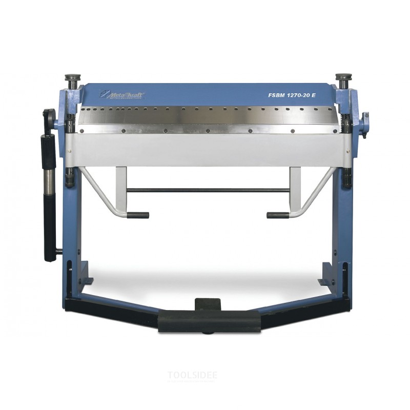 Hand- en voetbediende zetbank werkbreedte 1270 mm 0-135° plaatdiktes tot 2 mm gesegmenteerd bovenmes Metallkraft