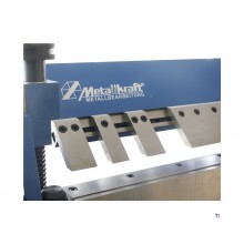 Hand- en voetbediende zetbank werkbreedte 1270 mm 0-135° plaatdiktes tot 2 mm gesegmenteerd bovenmes Metallkraft