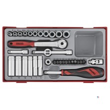 Steckschlüsselsatz 1/4" 12-kant TC-Tablett 35-tlg. Teng Tools