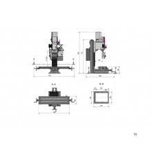 Boorfreesmachine X 480 mm Y 175 mm Z 370 mm BT20 0,95 kW 230V mechanische gereedschapswissel Optimill