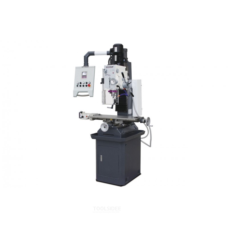 Bore- og fræsemaskine X 560 mm Y 195 mm Z 350 mm MK4/M16 1,5 kW 400V længdefremføring variabel hastighed Optimill