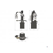 Bore- og fræsemaskine X 560 mm Y 195 mm Z 350 mm MK4/M16 1,5 kW 400V længdefremføring variabel hastighed Optimill