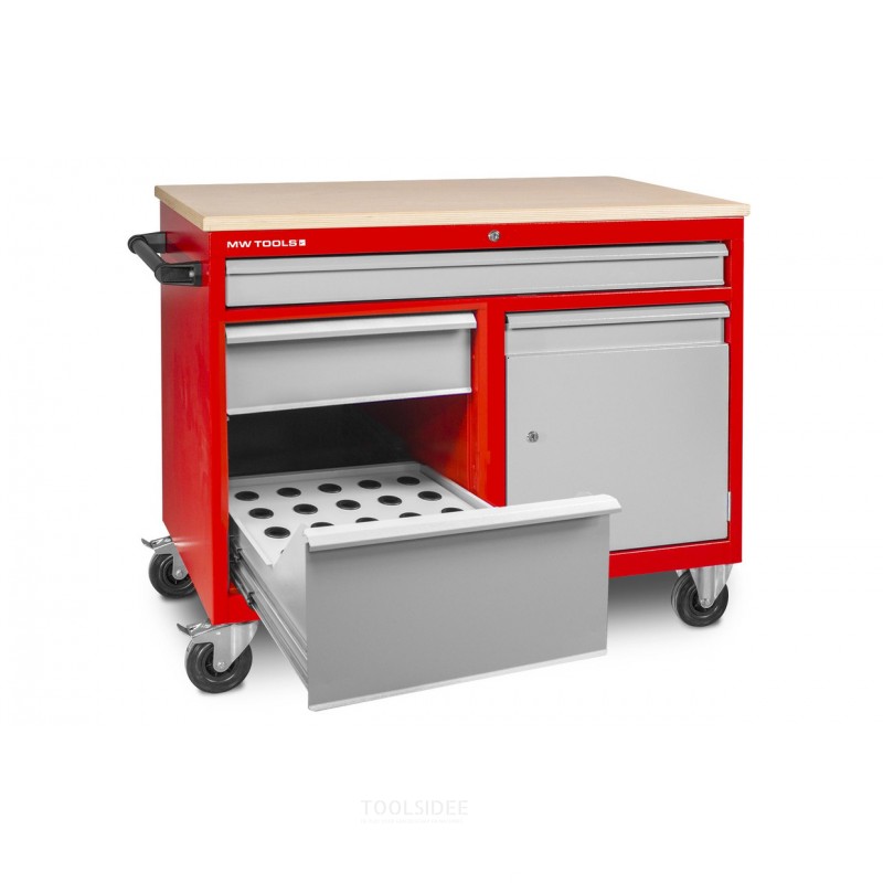 Mobiele werktafel 3 lades 1 kast incl. conehouders ISO40 MW Tools