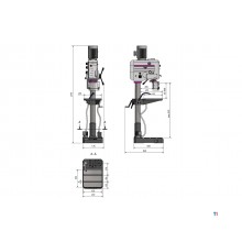 Industriële kolomboormachine boren tot ø 35 mm MK4 2,2 kW 400V elektromagnetische boorvoedingen Optidrill