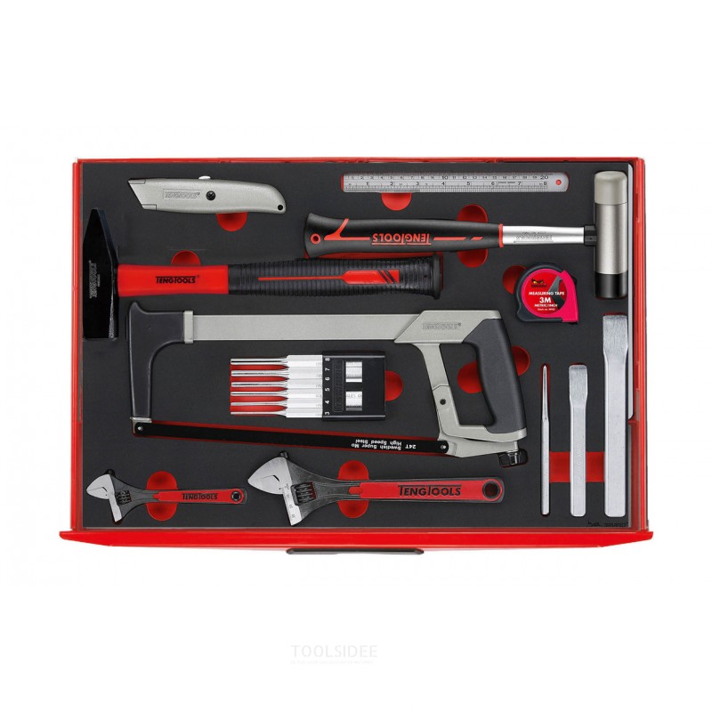 Werkzeugwagen grau Schaumstoff Werkzeugset 7 Schubladen 240 Stück Teng Tools