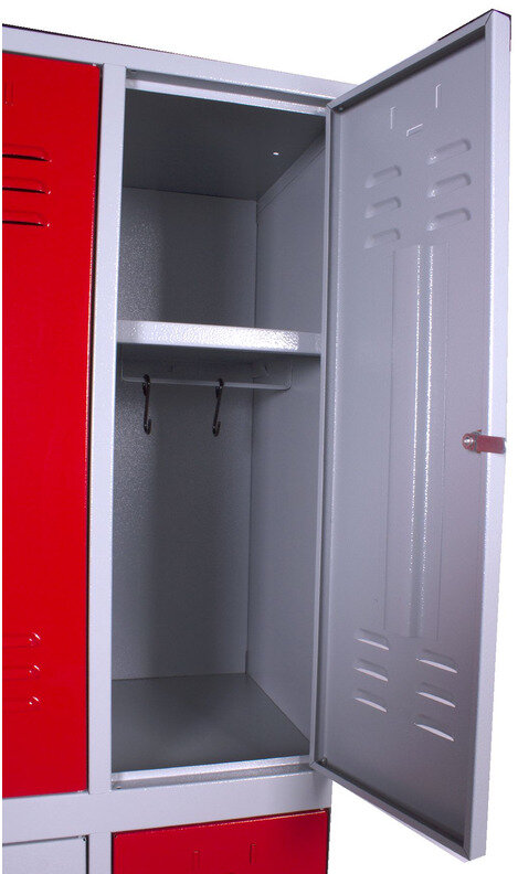 Schrank mit 6 Schließfächern: 3 Spalten x 2 Reihen MW Tools