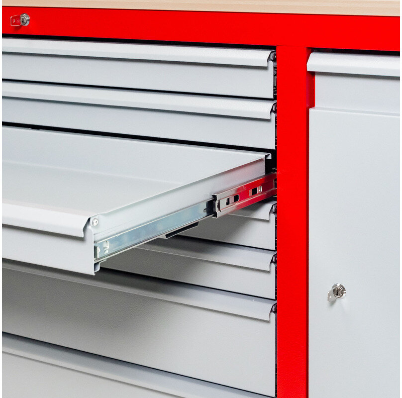 Werkzeugwagen 7 Schubladen mit 1 Schrank MW Tools