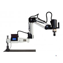 Elektrisk gevindboringsarm M6 til M24 PLC-styreservo 1,2 kW 230V aktionsradius 1600 mm inklusive 9 gevindboringspotter, glidekob