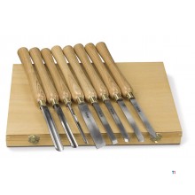 Pakke tredreiebenk 200x305mm + 4-kjevs chuck dia. 100mm + 8 stk. dreieverktøy + chuck + chuckhale Holzstar