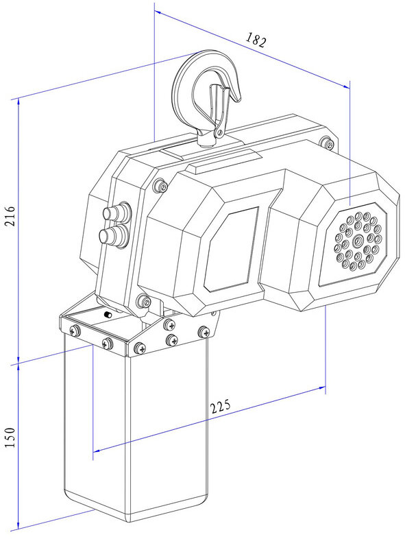 Elektrisk kjettingtalje 150 kg 6 meter 230 V MW Verktøy Elektrisk kjettingtalje 150 kg 6 meter 230 V MW Verktøy