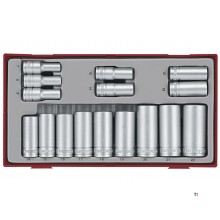 Steckschlüsselsatz tief TT1 Ablage 3/8" 7-22mm 16-teilig 6 Seiten Teng Tools