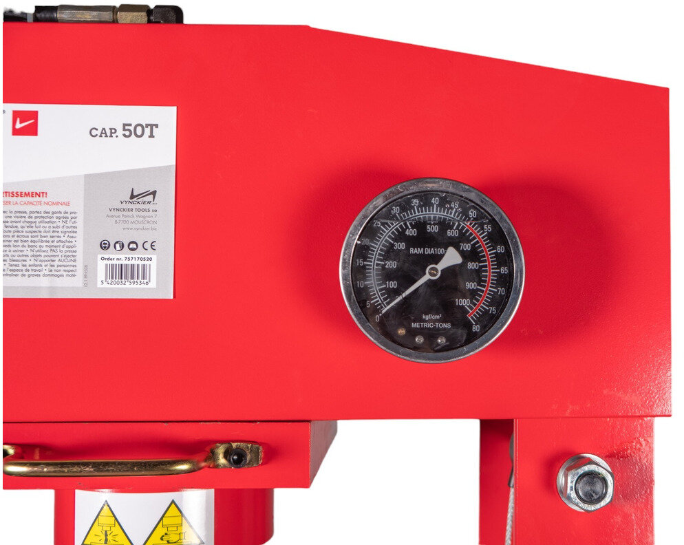 Hydraulisk pneumatisk presse 50T mobil sylinder MW Tools