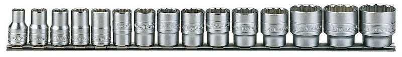 Topnøglesæt på skinne 1/2" 15 dele Teng Tools Topnøglesæt på skinne 1/2" 15 dele Teng Tools