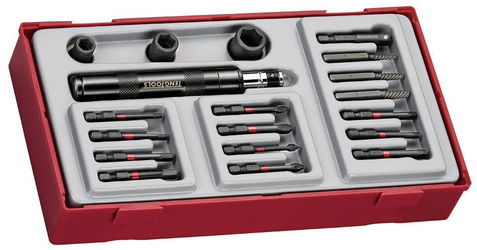 Slagværktøjssæt TT1 bakke 1/4" 19-delt Teng Tools