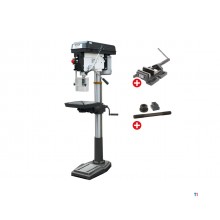Bohrmaschine zum Bohren bis ø 30 mm, MK4-Aufnahme, 1,1 kW, 400 V, 9 Geschwindigkeiten, Bohrklemme und Optidrill-Spannbolzensatz.