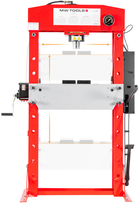 Hydraulic press 50T hand and foot control MW Tools