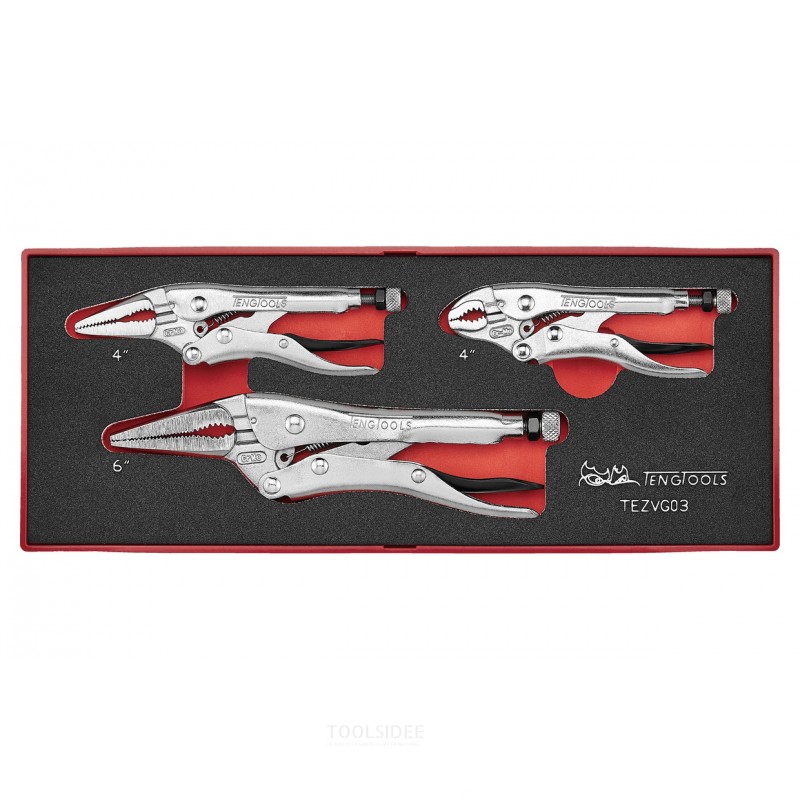 Låsetangsæt Foamx2 bakke 3 dele Teng Tools