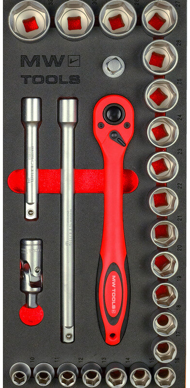 Steckschlüsselsatz Schaumstoffeinlage 1/2" 10- 32mm 26-teilig MW Tools