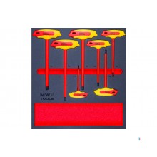 Insulated L-key set Torx with T-handle foam tray 7 pieces MW Tools