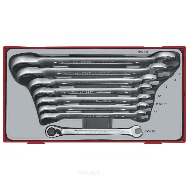 Räikkälenkkiavain TT1-lokero 8-19 mm 8 osaa Teng Tools