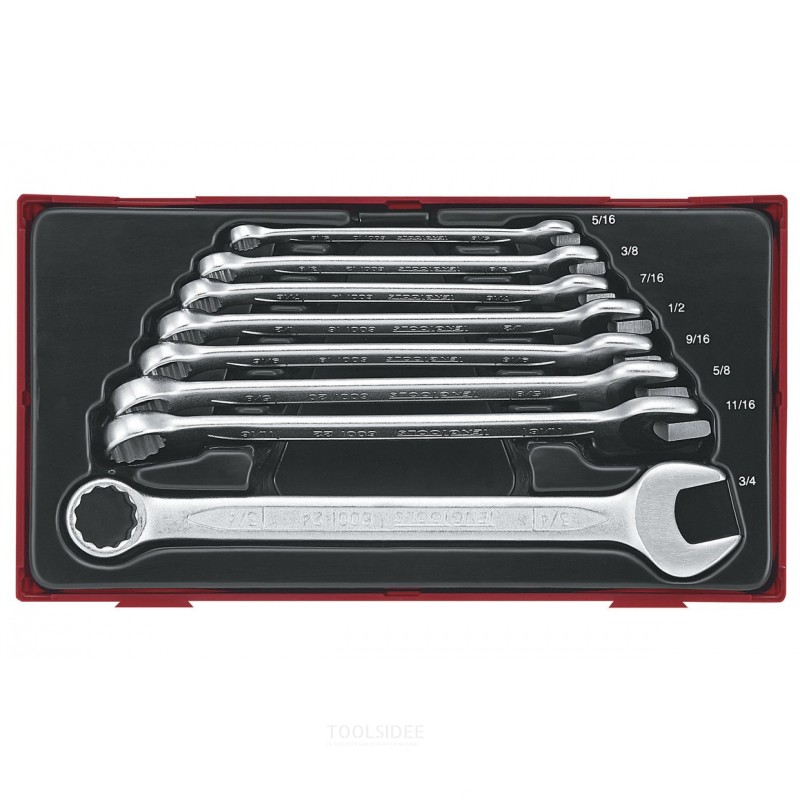 Kombinationsnøglesæt AF TT1 bakke fra 5/16" til 3/4" 8 dele Teng Tools Kombinationsnøglesæt AF TT1 bakke fra 5/16" til 3/4" 8 dele Teng Tools