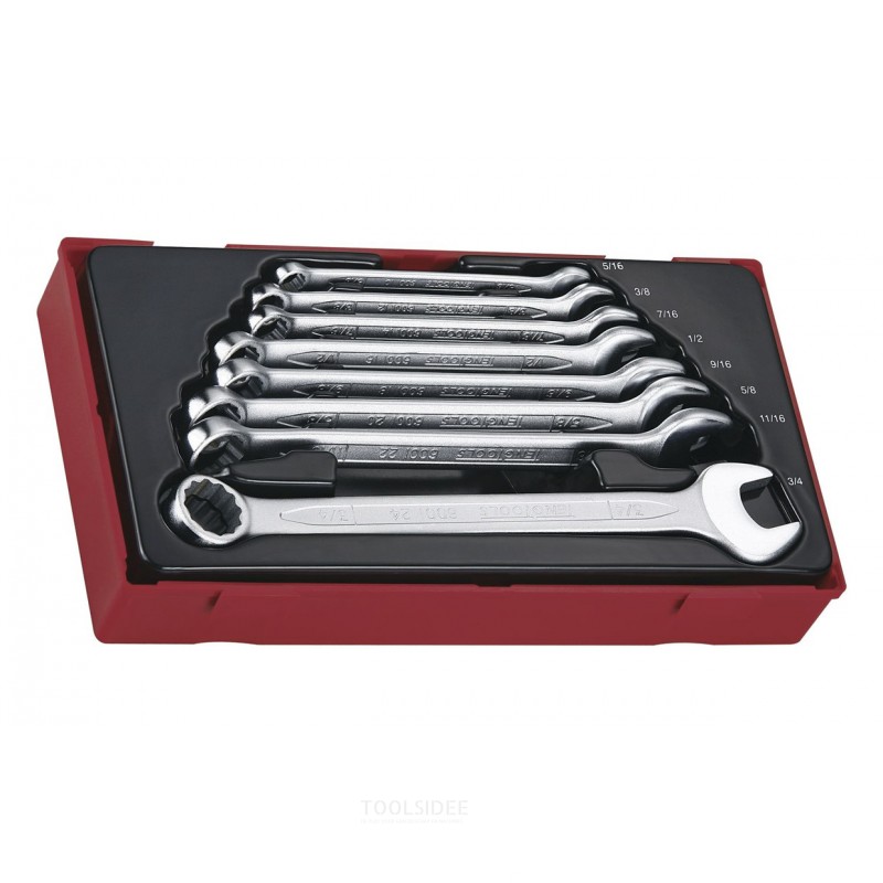 Kombinationsnøglesæt AF TT1 bakke fra 5/16" til 3/4" 8 dele Teng Tools Kombinationsnøglesæt AF TT1 bakke fra 5/16" til 3/4" 8 dele Teng Tools