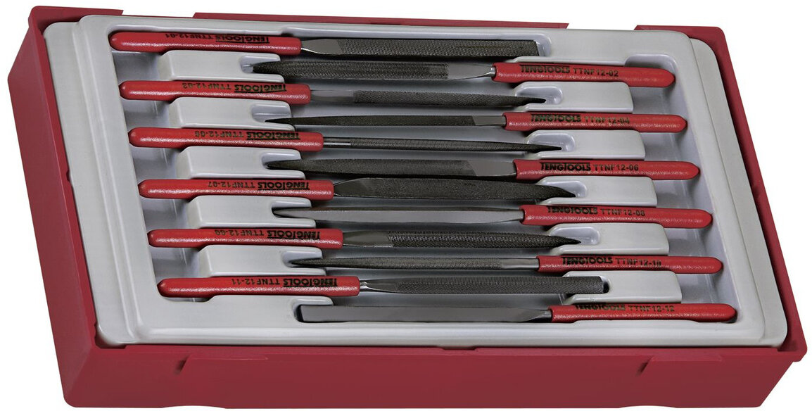 Sæt med nålefile TT1 bakke 12 dele Teng Tools Sæt med nålefile TT1 bakke 12 dele Teng Tools